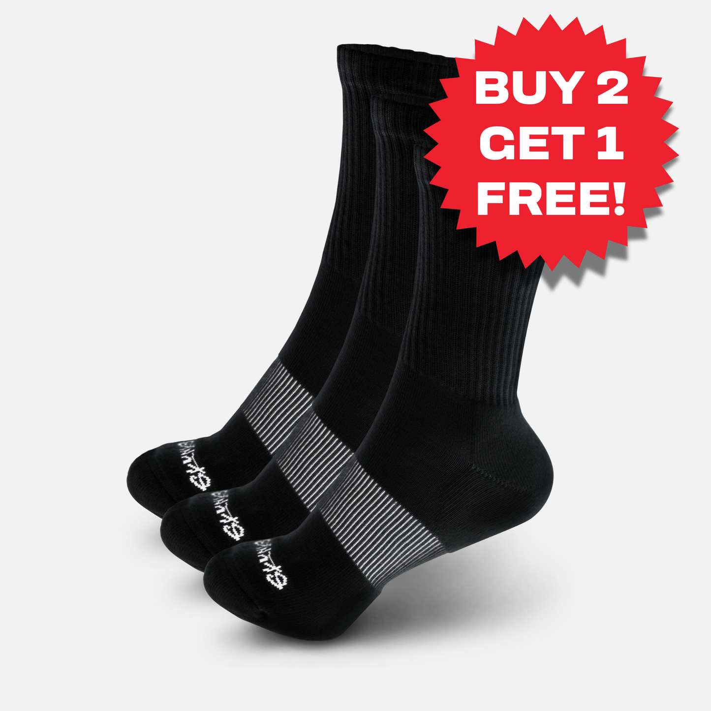 3 - Odorless Performance Crew Socks (B2G1F)