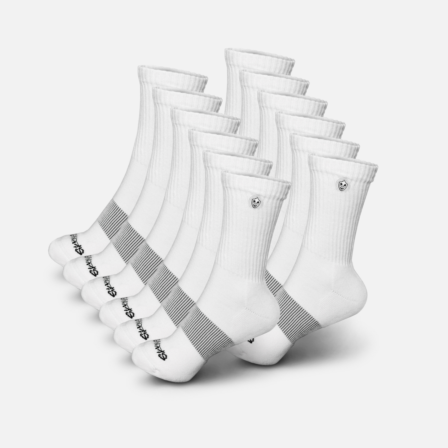 [B] Odorless Crew Socks - 12 Pack